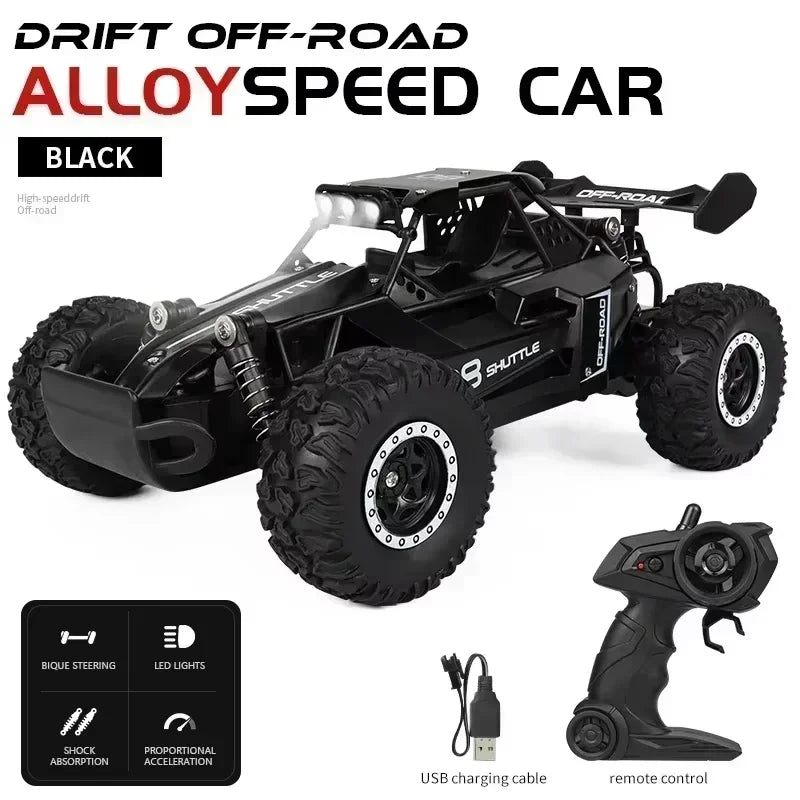 1:16 2.4G 2WD High-Speed Off-Road RC Car with LED Lights and Climbing Ability