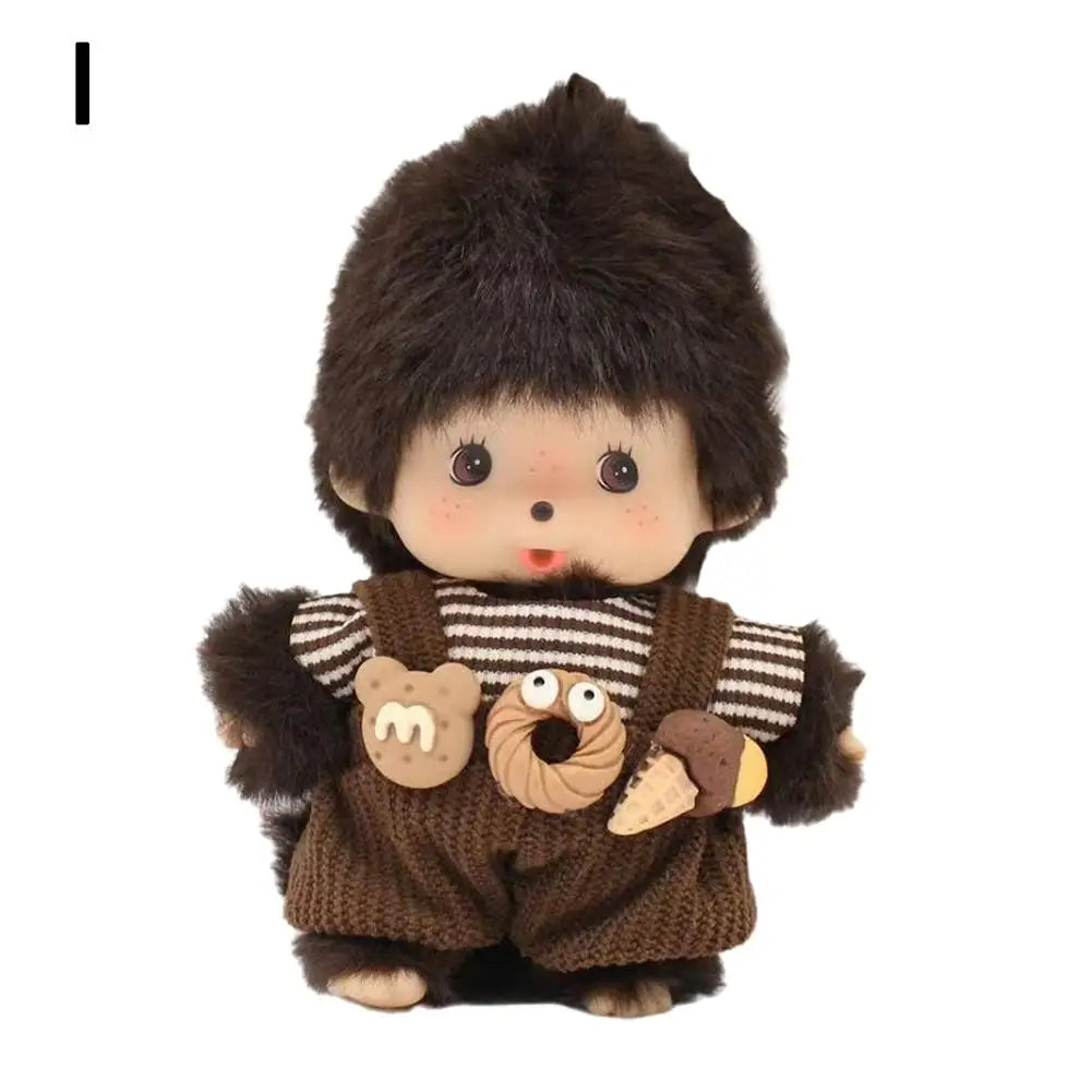 15cm Kawaii Mochi Monkey Plush Doll, PP Cotton Hand Puppet Bag Pendant Charm Toy
