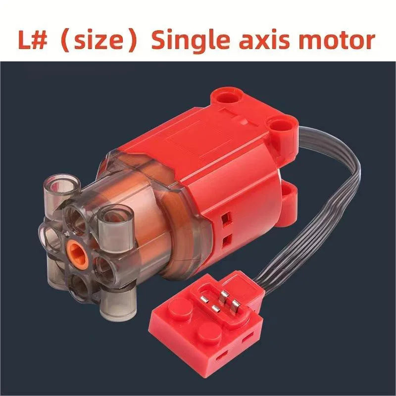 Electric Motor Set for RC Car – Battery Box, Switch, and LED Light Power Functions for MOC Building Blocks