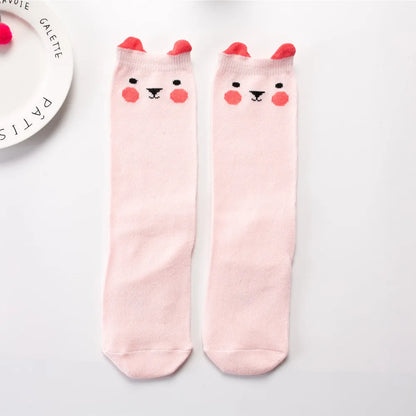 Baby Socks - Fox & Cat Animal Print Cartoon Knee-High Long Leg Warmers | Fashion Socks for Boys & Girls, Children’s Socks