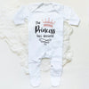 The Princess Has Arrived Print Baby Babygrow Sleepsuit – Newborn Coming Home Vest Bodysuit, Hospital Clothes, Infant Shower Gift