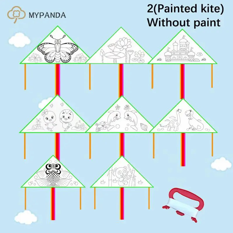 Blank DIY Kite for Children – Educational Painting Kite, Flying Outdoor Toy for Grassland Activities