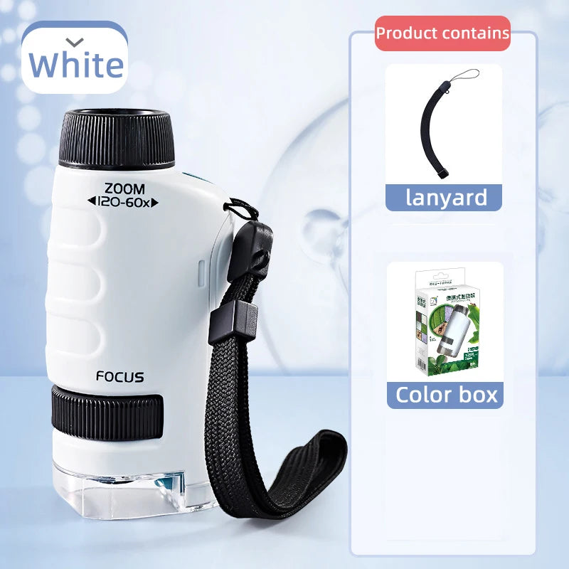 Pocket Microscope Toy Kit for Kids – 60–120x Mini Handheld with Light – view 8