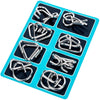 8 Pieces Metal Montessori Wire Puzzle Set – Mind Teaser Educational Game for Kids and Adults