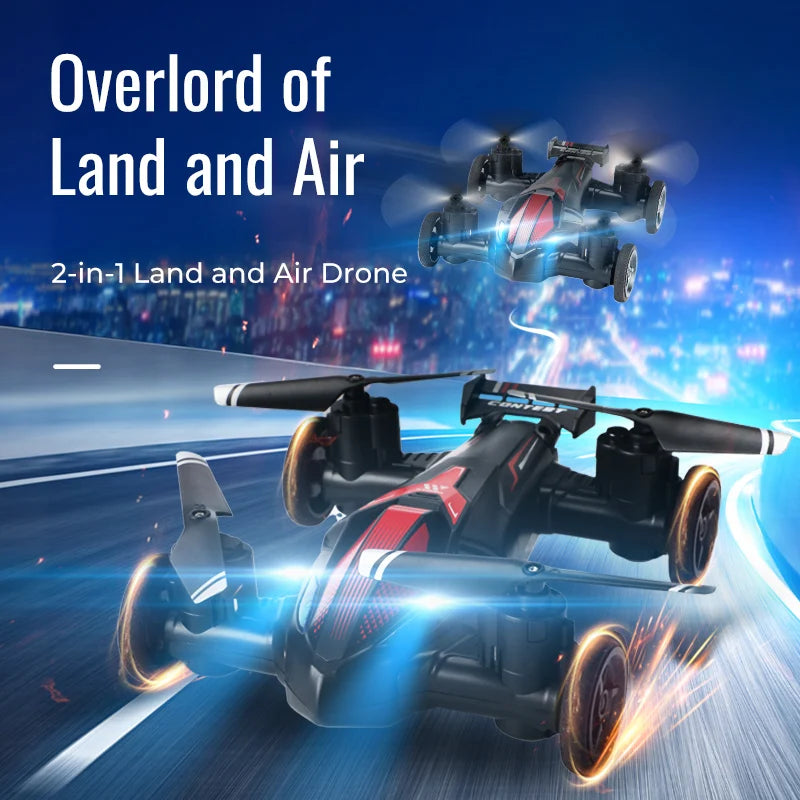 JJRC Dual-Use Flying Car Drone – 360° Tumbling Quadcopter with One-Touch Landing