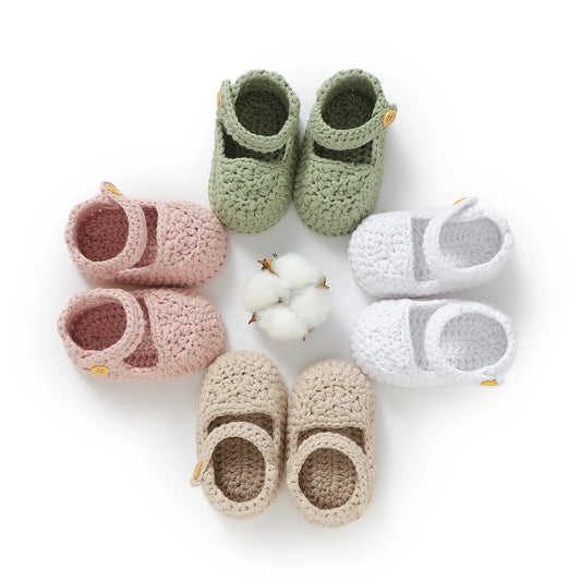 Newborn Baby Girl Shoes 0-1Y Fashion Pure Color Knit Infant Anti-Slip Soft Soled First Walkers Winter Prewalker