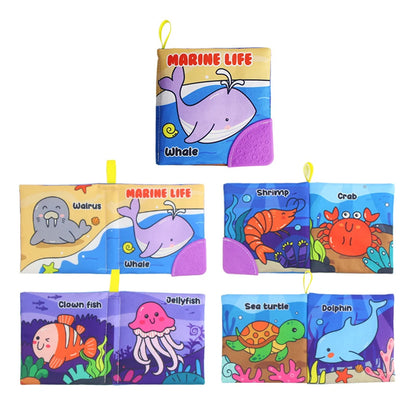 Baby Soft Cloth Books - Intelligence Development Learning Book with Teether, Rustle Sound Cognition Educational Toys for Baby