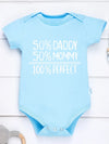 50% Daddy 50% Mommy 100% Perfect Baby Romper - Cute Letter Print Bodysuit for Newborns and Infants