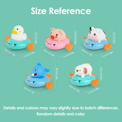 Baby Bath Toy Set – Cute Ducks, Piglets, and Cows Water Spraying Toys