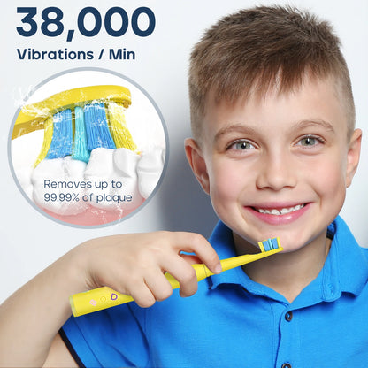 Seago Kids Electric Toothbrush for 6+ Years - 5 Modes Rechargeable IPX7 Waterproof Sonic Toothbrush with Replacement Head SG-2303