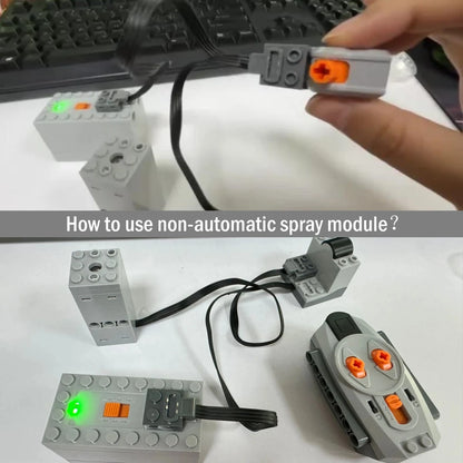 DIY Technical Motor Sprayer – Electric Exhaust Motor for Train and Car Building Blocks