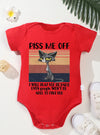 High Quality Infant Bodysuit – "Piss Me Off" Cartoon Print Baby Romper Jumpsuit for Newborn Boys & Girls – Comfortable 100% Cotton (0-24M)