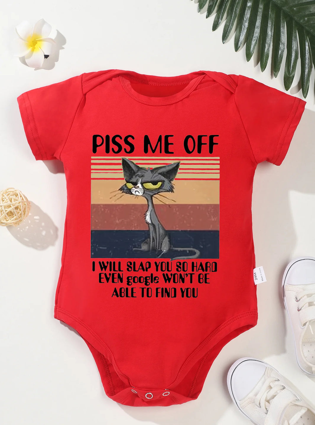 High Quality Infant Bodysuit – "Piss Me Off" Cartoon Print Baby Romper Jumpsuit for Newborn Boys & Girls – Comfortable 100% Cotton (0-24M)