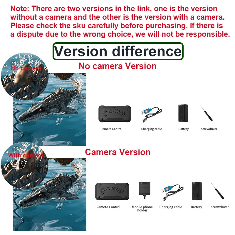 2.4GHz RC Dinosaur Boat Toy – Remote Control Simulation with Light and Spray for Pool and Bath