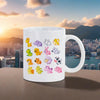 Cute Animal Ceramic Mug 11 oz (320 ml) — Kids Breakfast Cup with Panda, Lion & Koala Designs