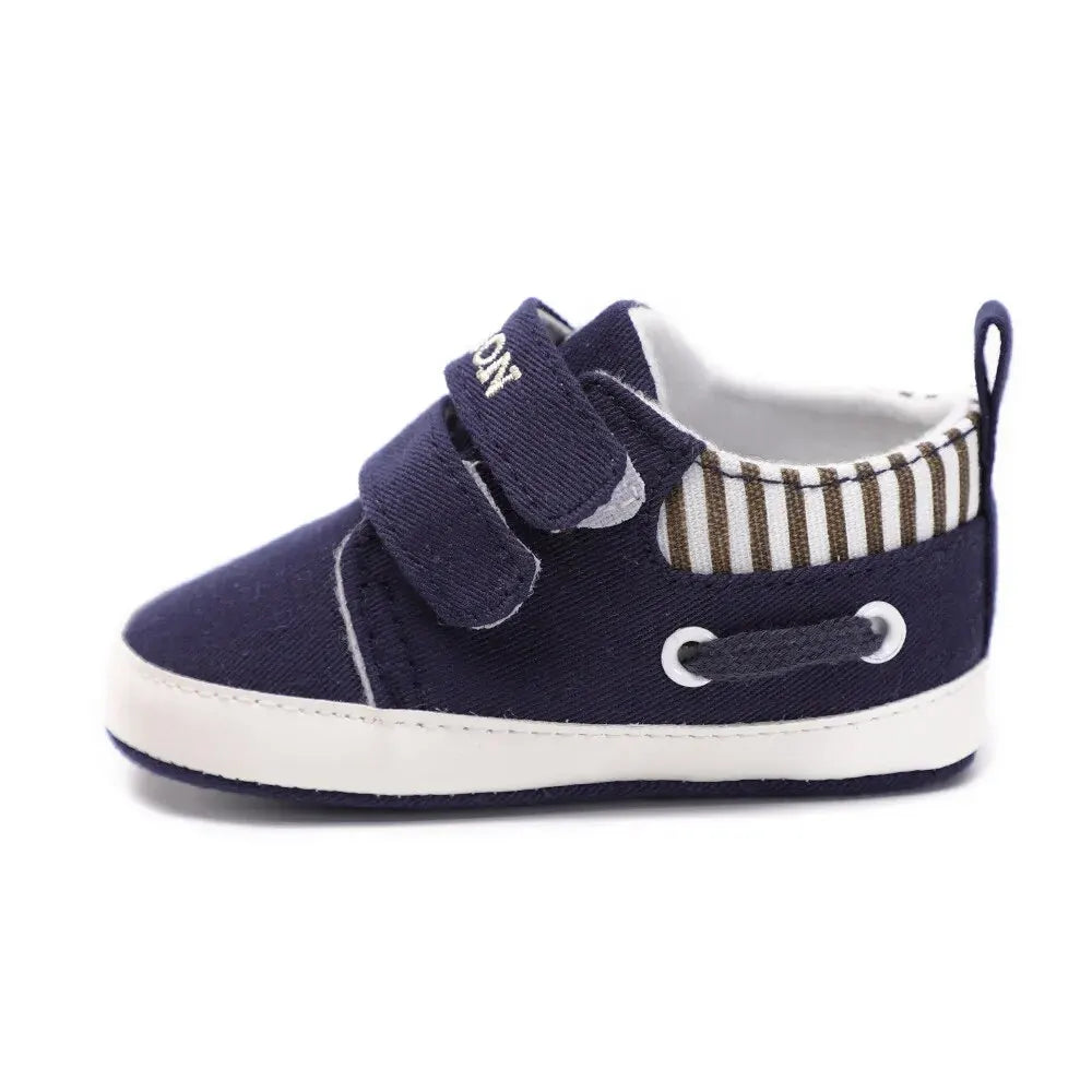 Meckior Baby Boy Sneakers Newborn Striped Soft Sole Casual Baby Shoes First Walker Toddler Crib Moccasins