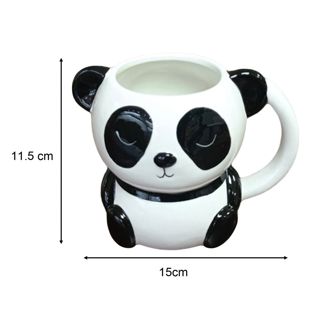 Kids Ceramic Animal Mug with Handle – Heat-Resistant 400–500ml (13.5–16.9 fl oz) Cartoon Bear & Panda Milk Cup