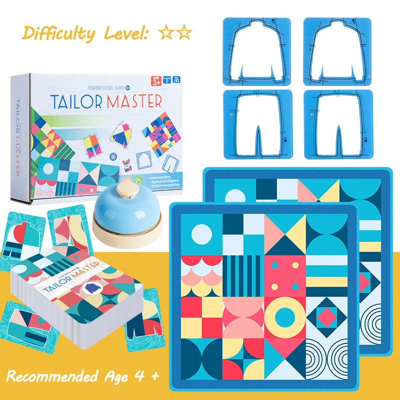 Tailor Master Battle Game – Color & Shape Matching Board Game for Kids, Logical Thinking Montessori Educational Toy