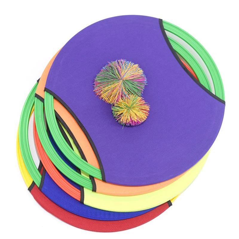 2-Pack Paddle Ball & Flying Disc Set — Outdoor Family Game for Beach, Backyard & Trampoline