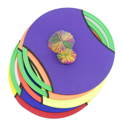 2-Pack Paddle Ball & Flying Disc Set — Outdoor Family Game for Beach, Backyard & Trampoline