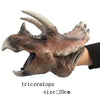 Soft Vinyl Dinosaur Hand Puppet, Rubber Animal Head Toy Glove Gift for Halloween