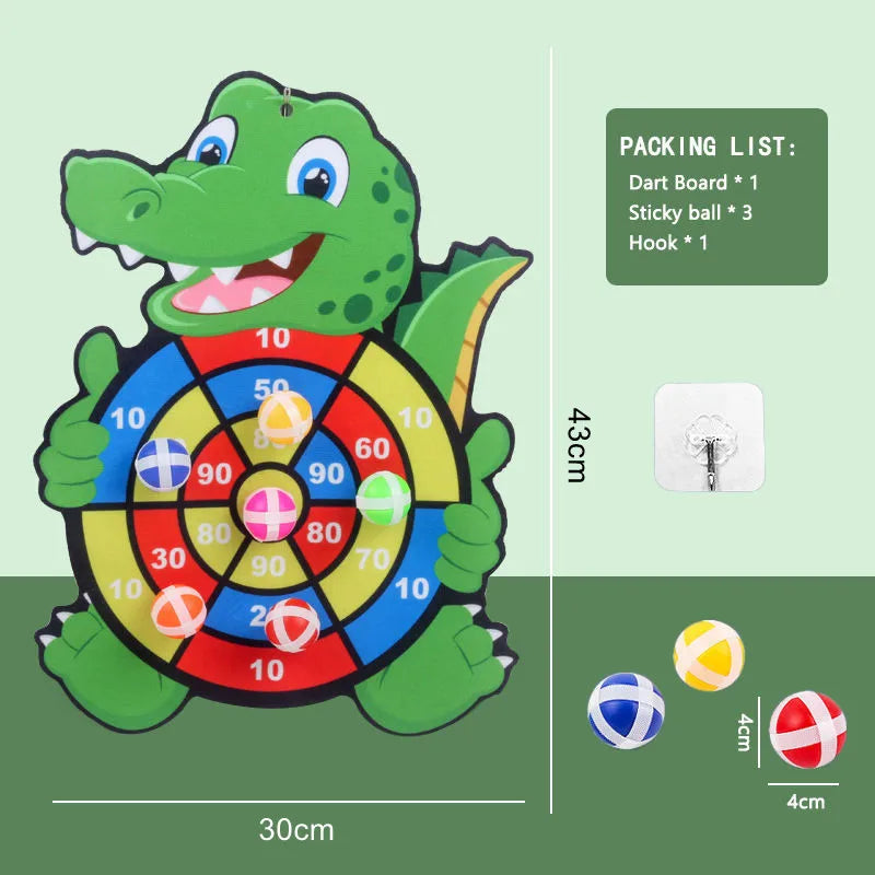 Montessori Sticky Ball Dartboard Slingshot Target – Kids Indoor & Outdoor Catapult Throwing Game