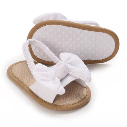 Infant Non-Slip First Walkers – 0-18 Months Baby Girls Sweet Flower Sandals, Soft Sole Flat Princess Dress Shoes