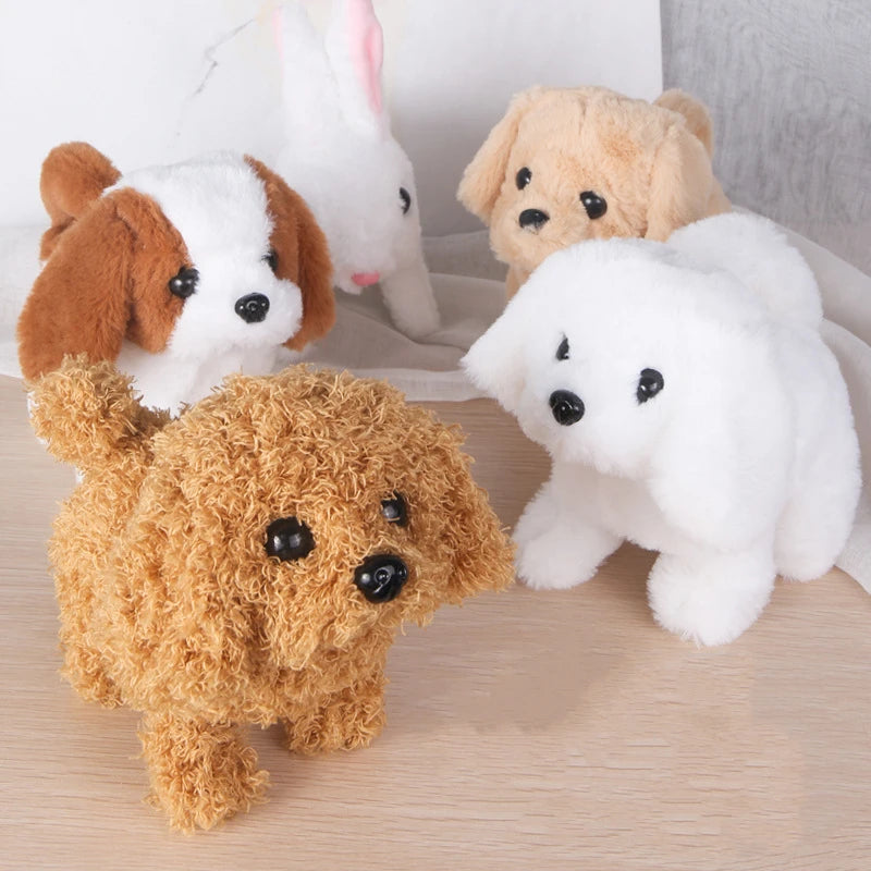 Intelligent Simulation Electric Pet Robot Dog Plush Toy with Wagging, Barking, and Walking Functions, Interactive Gift