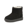 Kids Slip-On Ankle Snow Boots 7-13Y Faux Fur Lined Platform Winter Boots Unisex