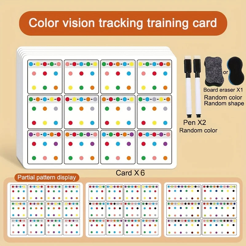 Visual Tracking and Attention Training Cards for Kids, Color and Number Recognition, Memory Improvement Gift