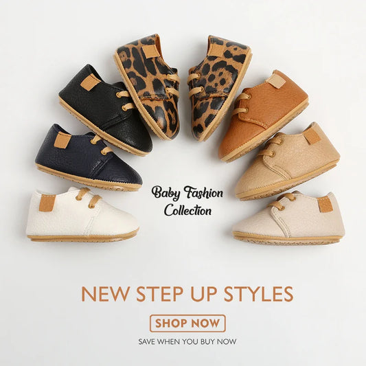 Meckior Baby Shoes Retro Leather Boy Girl Multicolor Toddler Rubber Sole Anti-Slip First Walkers Infant Shoes