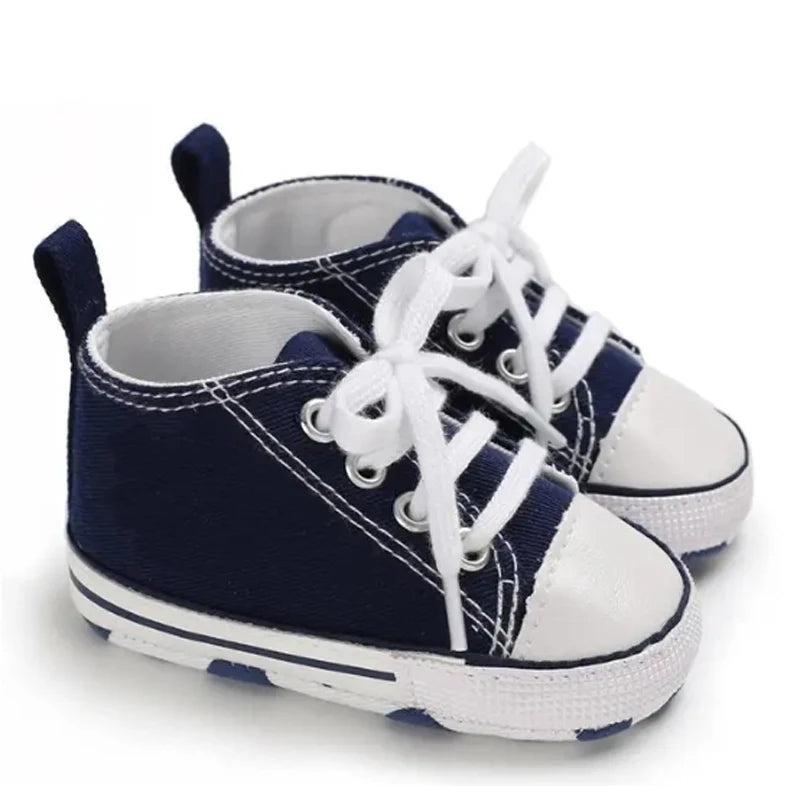 New Baby Shoes Boys Girls Classic Canvas Casual Sneakers Newborn First Walker Toddler Soft Sole Non-Slip Walking Shoes