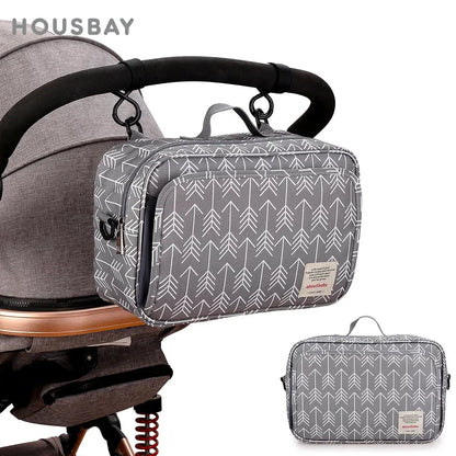Baby Stroller Bag Waterproof Portable Travel Mummy Bag Multifunction Diaper and Bottle Storage Hanging Pram Organizer