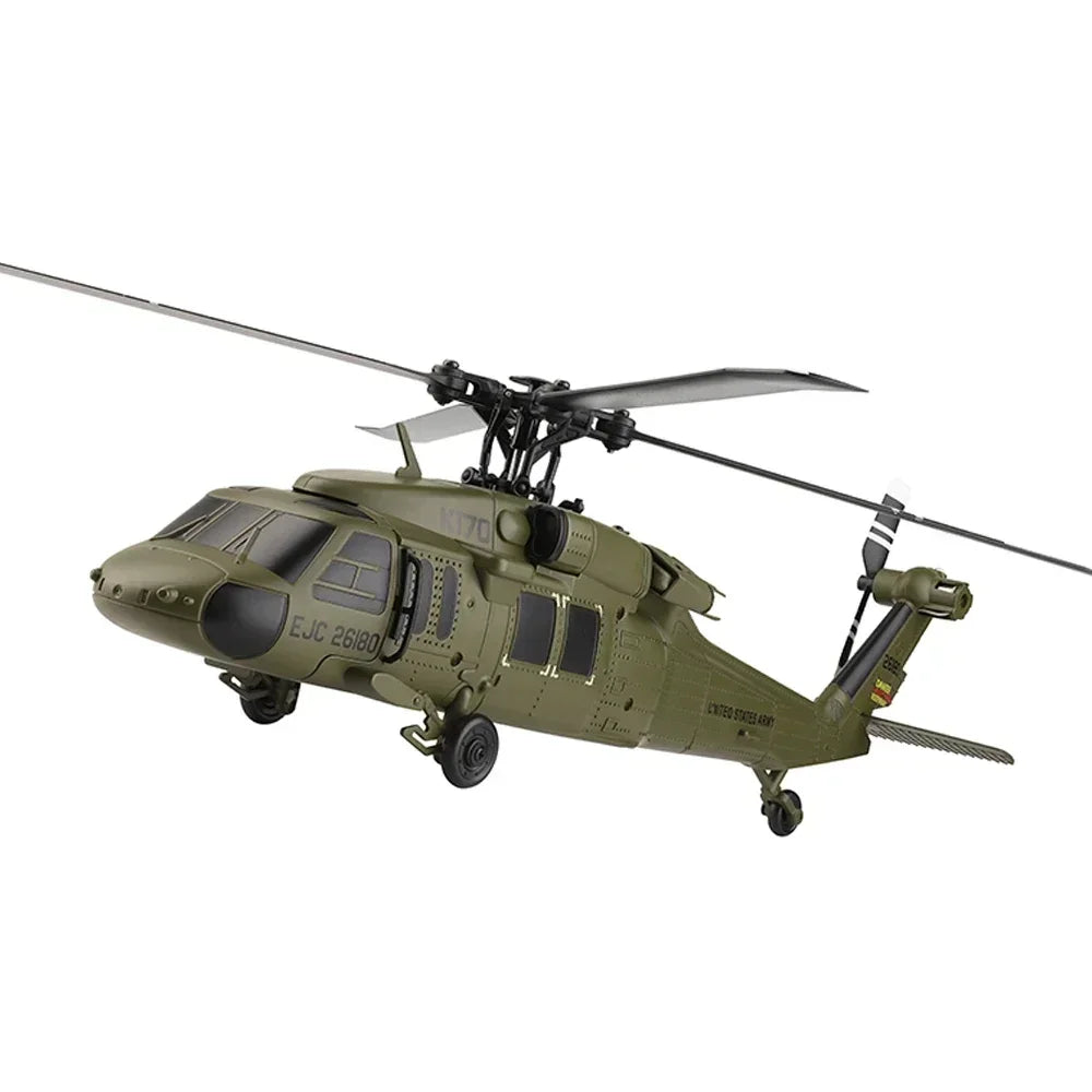 WLtoys K170 UH-60L RC Helicopter – 2.4G 4CH 6-Axis Gyro Brushless Motor Military Green RTF