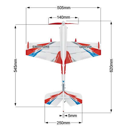 QIDI-550 3D RC Airplane – 500mm Wingspan with One-Key Stunt and 6-Axis Gyro Flight Control