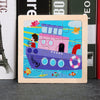 Kids Wooden 3D Tangram Puzzle 11 x 11 cm (4.3 x 4.3 in) Cartoon Animal Traffic Educational Jigsaw Toy
