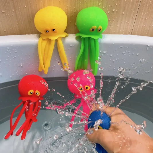 Baby Bath Sponge Octopus Toy – Water Absorbing Squeeze Stress Relief Toy