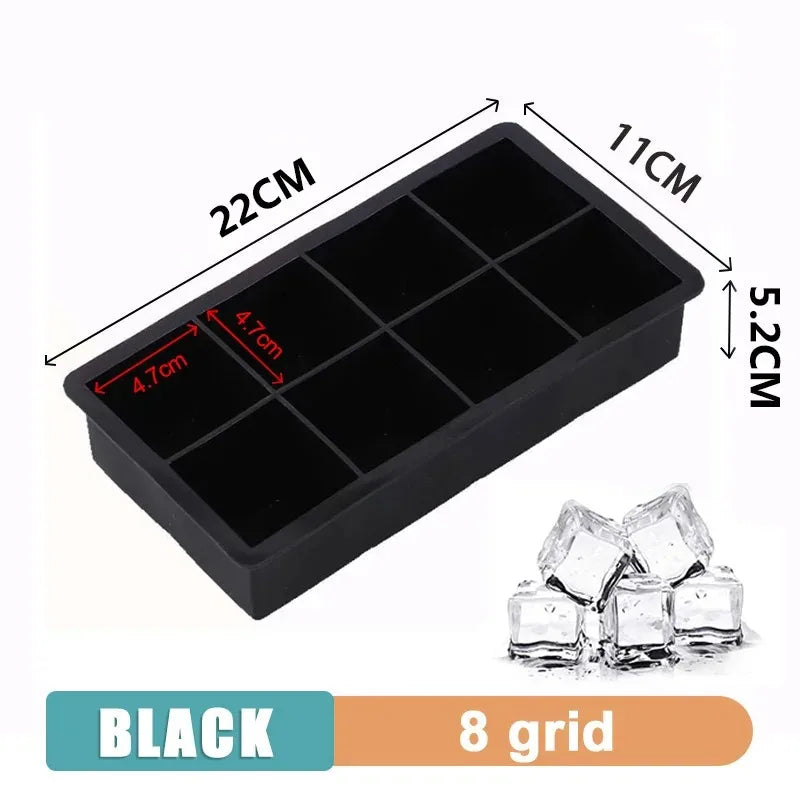 Silicone Ice Cube Tray - 4/6/8/15/160 Grid Square Mold