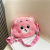 Mini Cartoon Rainbow Love Bear Plush Crossbody Bag – Cute Love Bear Gift for Kids and Christmas