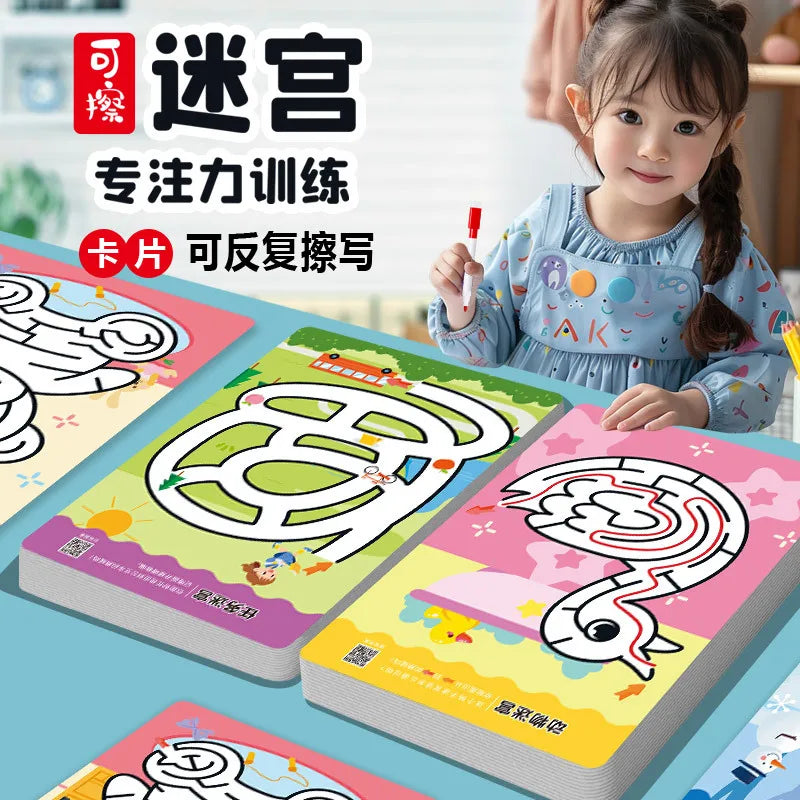 Maze Activity Book Puzzle Game for Students, Educational Thinking and Attention Development