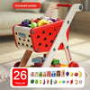 Kids Pretend Play Shopping Cart Toy with Play Food & Music — Supermarket Trolley, Ages 3+