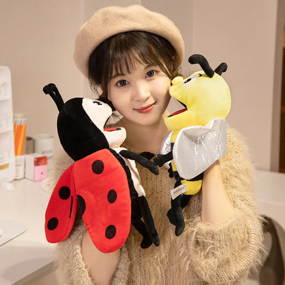 Plush Insect Hand Puppets for Kids, Caterpillar Ladybug Storytelling Finger Toys
