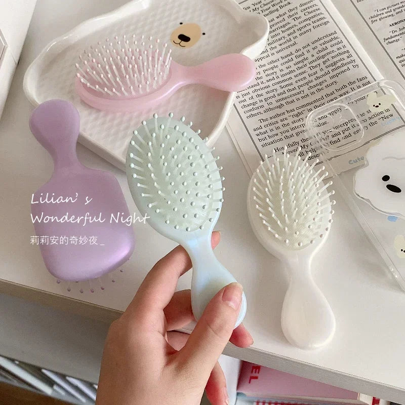 1 Piece Small Toddler Girl Hair Brush - Solid Color Massage Air Cushion Comb for Kids - Lovely Hair Care Tool