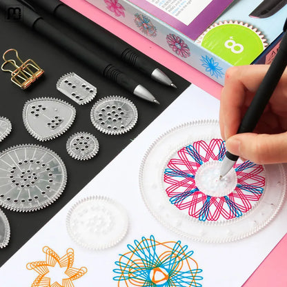Spirograph Drawing Toy Set – Montessori Educational Geometric Ruler and Creative Drawing Accessories for Kids