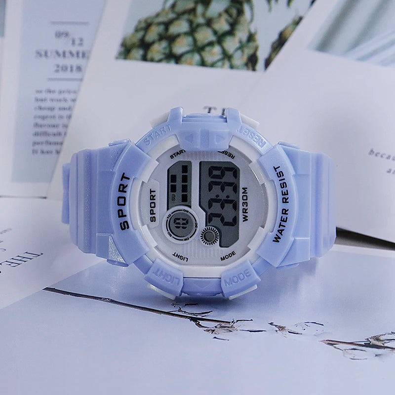 YIKAZE Kids Fashion Luminous Waterproof Alarm Clock Watch for Boys and Girls Student Smart Electronic Gift