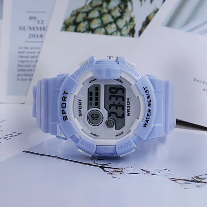 YIKAZE Kids Fashion Luminous Waterproof Alarm Clock Watch for Boys and Girls Student Smart Electronic Gift