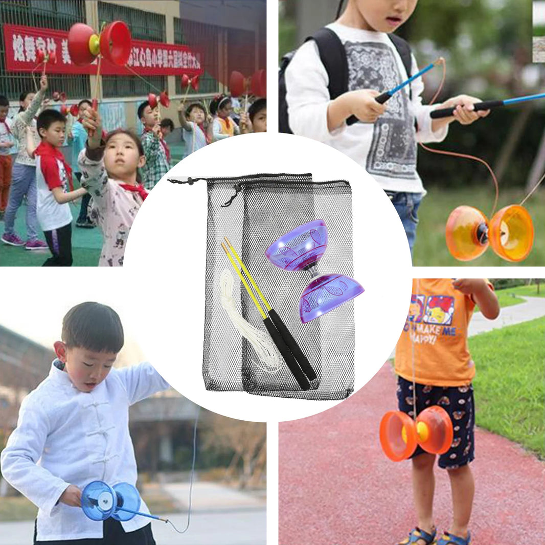 Chinese Diabolo Yo-Yo (Triple Bearing, Professional Juggling Toy for Kids & Adults, Party Favors & Fitness Agility)