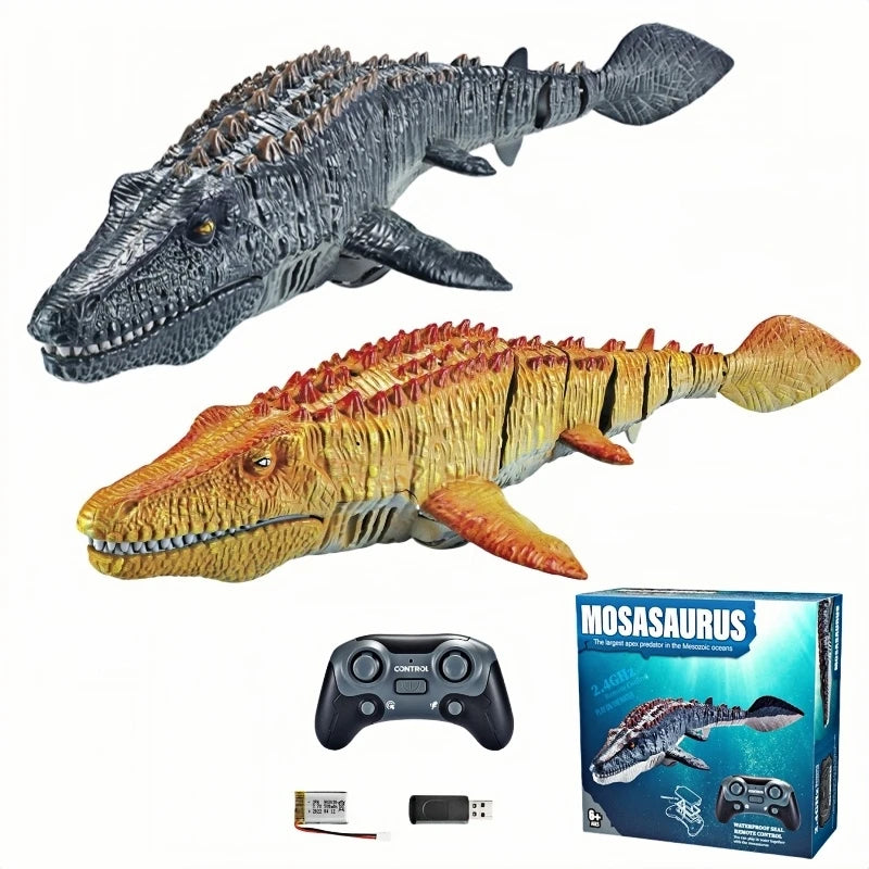 Electric RC Mosasaurus Dinosaur Toy – Remote Control Simulation with Light and Water Spray