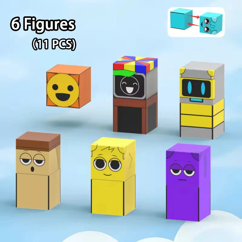 Sprunki Magnetic Building Block Cube Mine World Set for Kids 3+