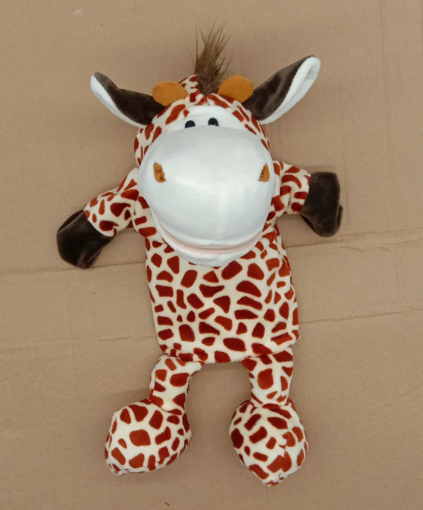35cm Cartoon Animal Hand Puppets, Lion Elephant Pig Parent-Child Game Toys for Kids
